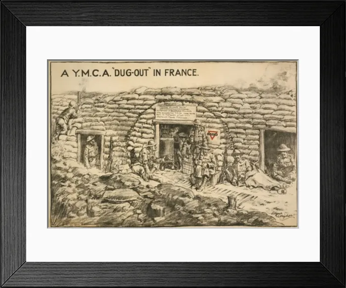Framed Print : A YMCA dug-out in France Framed Print : A YMCA dug-out in France