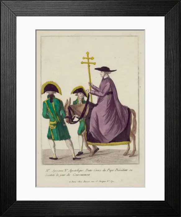 Framed Print : Mr. Speroni nce. apostolique, porte croix du Pape, precedant Framed Print : Mr. Speroni nce. apostolique, porte croix du Pape, precedant