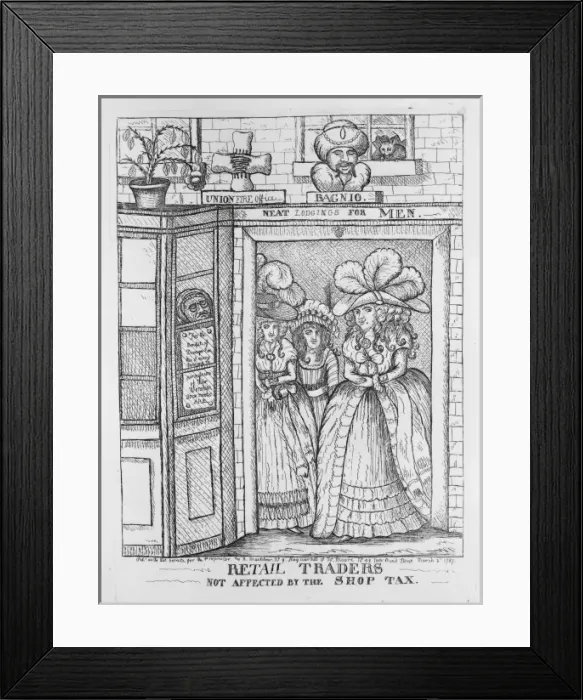 Framed Print : Retail traders not affected by the shop tax Framed Print : Retail traders not affected by the shop tax
