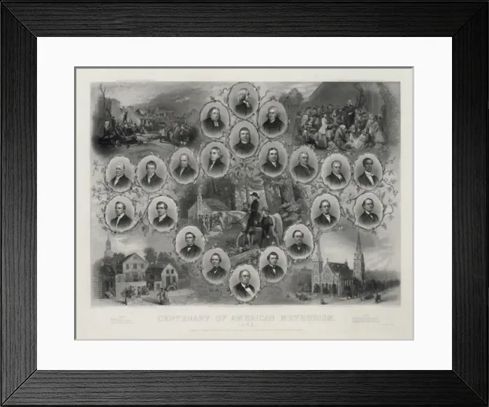 Framed Print : Centenary of American methodism. 1866 Framed Print : Centenary of American methodism. 1866