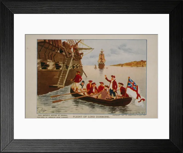 Framed Print : Flight of Lord Dunmore Framed Print : Flight of Lord Dunmore