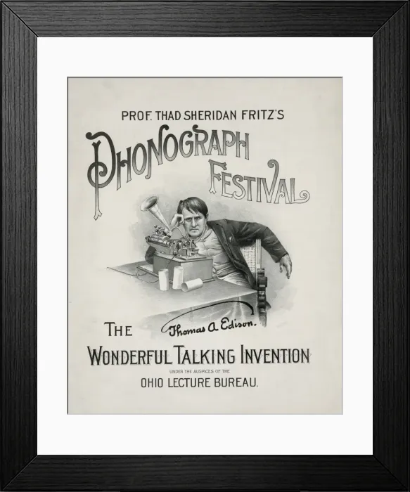 Framed Print : Prof. Thad Sheridan Fritzs phonograph festival Framed Print : Prof. Thad Sheridan Fritzs phonograph festival