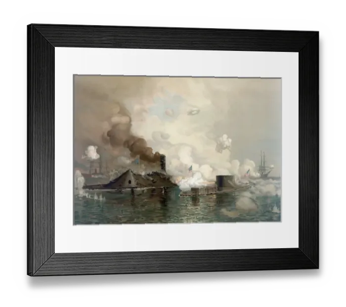 Framed Print : The Monitor and Merrimac Framed Print : The Monitor and Merrimac