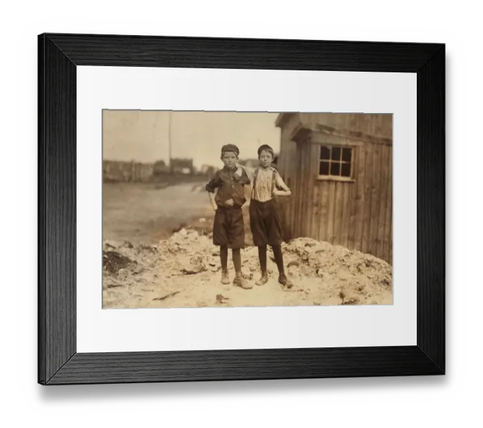 Framed Print : Two young carrying-in boys in Alexandria (Va. ) Glass Factory Framed Print : Two young carrying-in boys in Alexandria (Va. ) Glass Factory