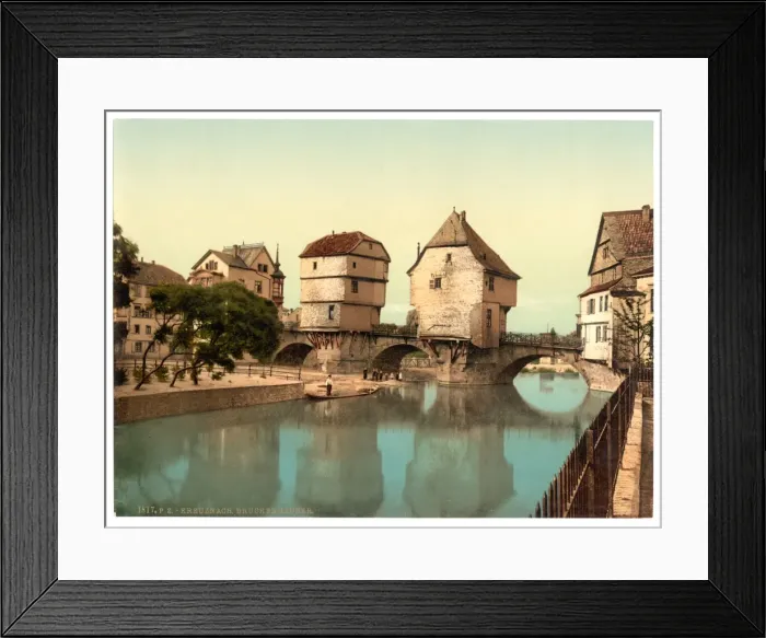 Framed Print : Bridge houses, Kreuznach (i. e. Bad Kreuznach), Nahethal, Rh Framed Print : Bridge houses, Kreuznach (i. e. Bad Kreuznach), Nahethal, Rh