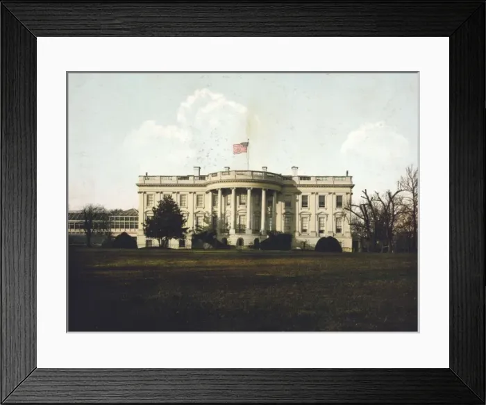 Framed Print : The White House, Washington, DC, south facade, with large co Framed Print : The White House, Washington, DC, south facade, with large co