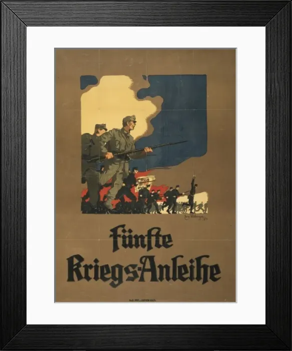 Framed Print : Funfte Kriegs-Anleihe Framed Print : Funfte Kriegs-Anleihe