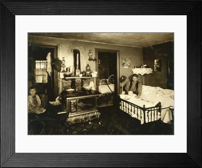 Framed Print : Overcrowded home of workers in cotton mill, Olneyville, Prov Framed Print : Overcrowded home of workers in cotton mill, Olneyville, Prov
