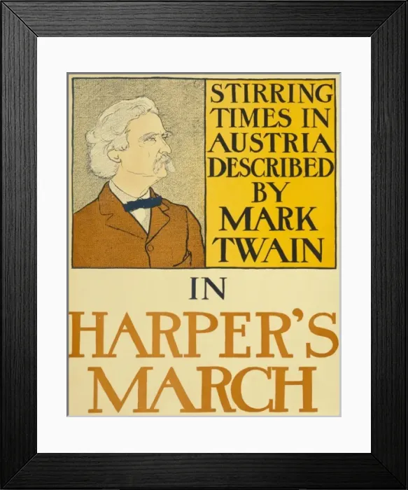 Framed Print : Stirring times in Austria described by Mark Twain in Harper Framed Print : Stirring times in Austria described by Mark Twain in Harper