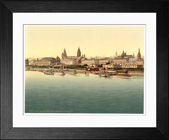 Framed Print : Mainz, from Rhine Bridge, the Rhine, Germany Framed Print : Mainz, from Rhine Bridge, the Rhine, Germany