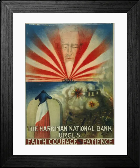 Framed Print : The Harriman National Bank urges faith, courage, and patienc Framed Print : The Harriman National Bank urges faith, courage, and patienc