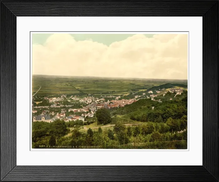 Framed Print : Blankenburg, from the Ziegenkopf, Hartz Mountains, Germany