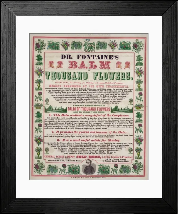 Framed Print : Dr. Fontains balm of thousand flowers Framed Print : Dr. Fontains balm of thousand flowers