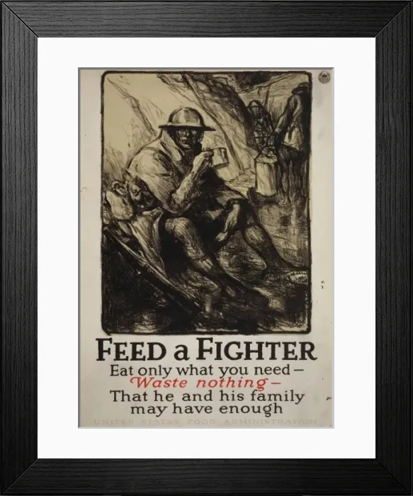 Framed Print : Feed a fighter - Eat only what you need - Waste nothing - Th Framed Print : Feed a fighter - Eat only what you need - Waste nothing - Th