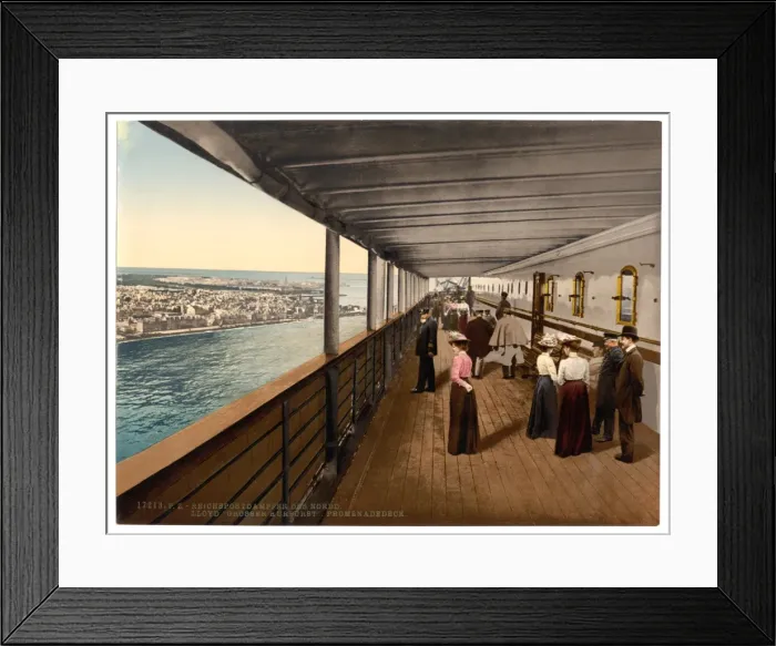 Framed Print : Grosser Kurfurst, Promenade Deck, North German Lloyd, Royal Framed Print : Grosser Kurfurst, Promenade Deck, North German Lloyd, Royal