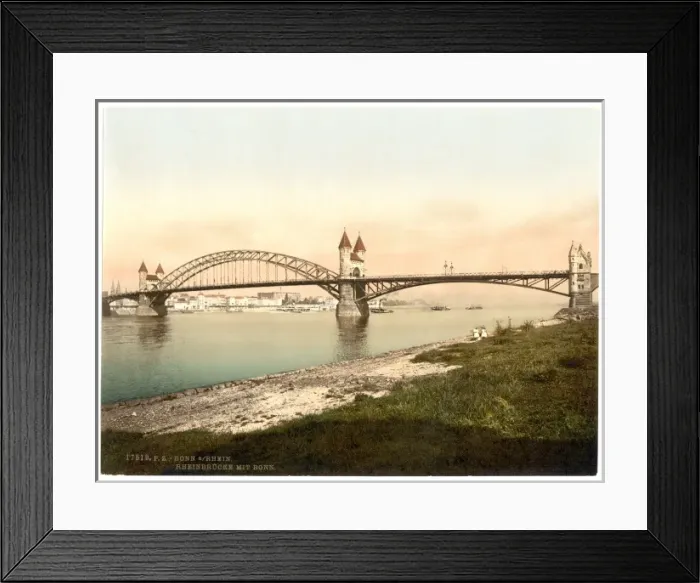 Framed Print : Rhine Bridge, Bonn, the Rhine, Germany