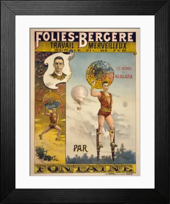 Framed Print : Folies-Bergere travail merveilleux sur le fil de fer par Fon Framed Print : Folies-Bergere travail merveilleux sur le fil de fer par Fon