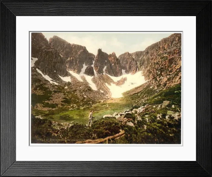 Framed Print : Great snow pit from below, Riesengebirge, Germany Framed Print : Great snow pit from below, Riesengebirge, Germany
