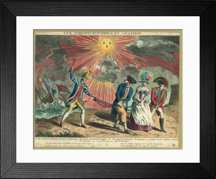 Framed Print : Les Anglois molestes et chatiees Framed Print : Les Anglois molestes et chatiees