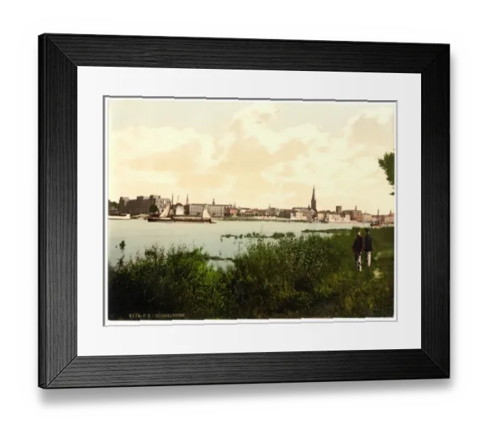 Framed Print : Dusseldorf from the Rhine, the Rhine, Germany Framed Print : Dusseldorf from the Rhine, the Rhine, Germany