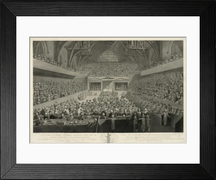 Framed Print : A view of the tryal of Warren Hastings Esqr. before the Cour Framed Print : A view of the tryal of Warren Hastings Esqr. before the Cour