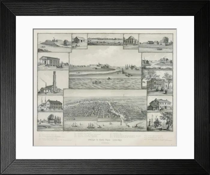 Framed Print : Chicago in early days. 1779-1857 Framed Print : Chicago in early days. 1779-1857