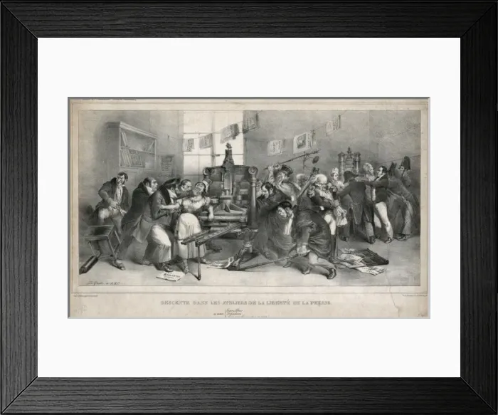 Framed Print : Descente dans les ateliers de la liberte de la presse Framed Print : Descente dans les ateliers de la liberte de la presse