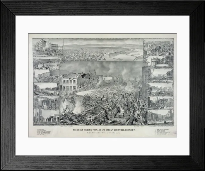 Framed Print : The great cyclone, tornado and fire at Louisville, Kentucky Framed Print : The great cyclone, tornado and fire at Louisville, Kentucky