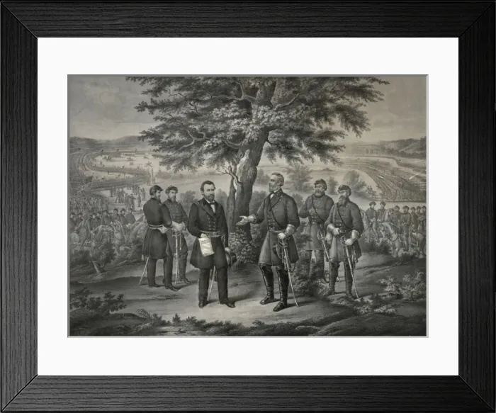 Framed Print : The surrender of General Lee and his entire Army to Lieut. G Framed Print : The surrender of General Lee and his entire Army to Lieut. G