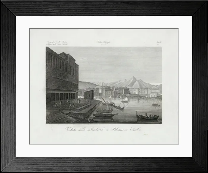 Framed Print : Veduta della pescheria di Palermo in Sicilia Framed Print : Veduta della pescheria di Palermo in Sicilia