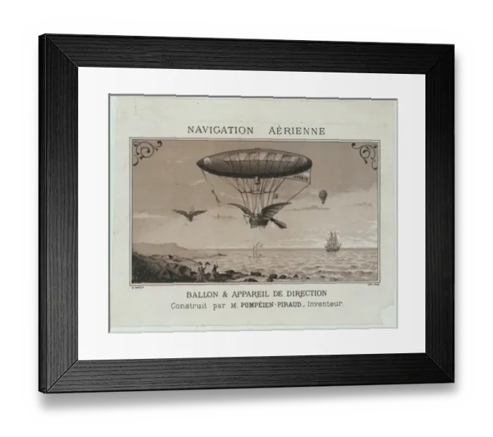 Framed Print : Navigation aerienne. Ballon & appareil de direction construi Framed Print : Navigation aerienne. Ballon & appareil de direction construi