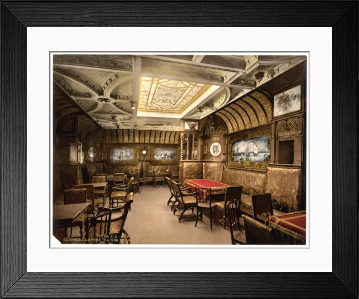 Framed Print : Kaiser Wilhelm der Grosse, smoking cabin, North German Lloyd Framed Print : Kaiser Wilhelm der Grosse, smoking cabin, North German Lloyd