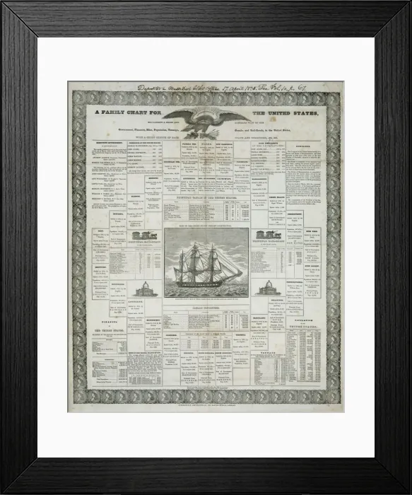 Framed Print : A family chart for the United States Framed Print : A family chart for the United States
