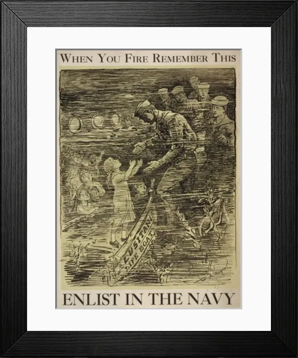 Framed Print : When you fire remember this - Enlist in the Navy Framed Print : When you fire remember this - Enlist in the Navy