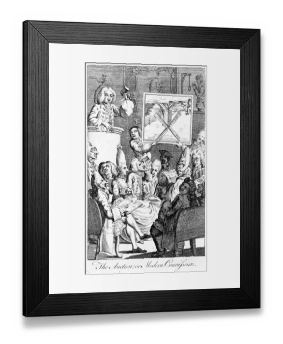 Framed Print : The Auction; or modern conoisseurs Framed Print : The Auction; or modern conoisseurs