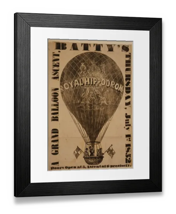 Framed Print : A grand balloon ascent, Battys, Thursday, July 1st, 1852 Framed Print : A grand balloon ascent, Battys, Thursday, July 1st, 1852