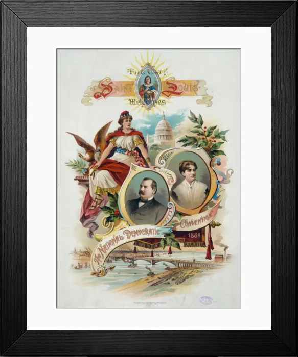 Framed Print : The city of Saint Louis welcomes the National Democratic Con Framed Print : The city of Saint Louis welcomes the National Democratic Con