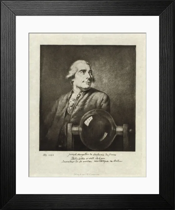 Framed Print : Joseph Montgolfier de l Academie des sciences, belles lettre Framed Print : Joseph Montgolfier de l Academie des sciences, belles lettre