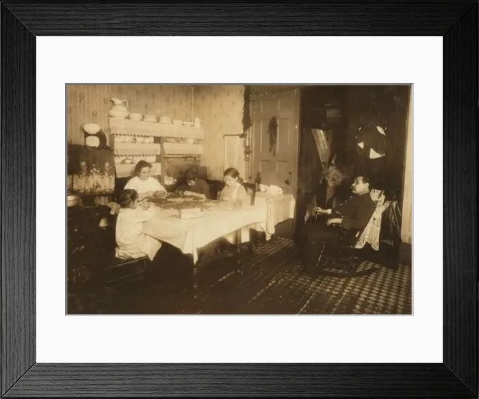 Framed Print : Everybody works but - -. A common scene in the tenements Framed Print : Everybody works but - -. A common scene in the tenements