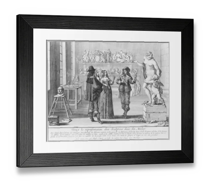 Framed Print : Voicy la representation d un sculpteur dans son atelier Framed Print : Voicy la representation d un sculpteur dans son atelier