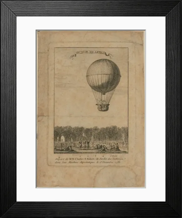 Framed Print : Depart de MM. Charles & Robert, du Jardin des Tuilleries dan Framed Print : Depart de MM. Charles & Robert, du Jardin des Tuilleries dan