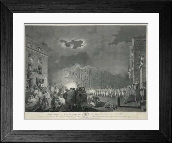 Framed Print : The riot in Broad street, on the seventh of June 1780 Framed Print : The riot in Broad street, on the seventh of June 1780
