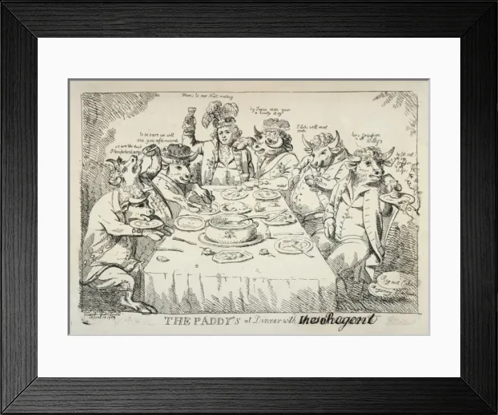 Framed Print : The paddys at dinner with Puddinghead the Regent Framed Print : The paddys at dinner with Puddinghead the Regent