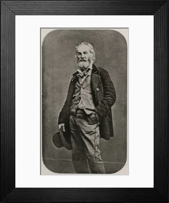 Framed Print : Walt Whitman, full-length portrait, standing with hand in po Framed Print : Walt Whitman, full-length portrait, standing with hand in po