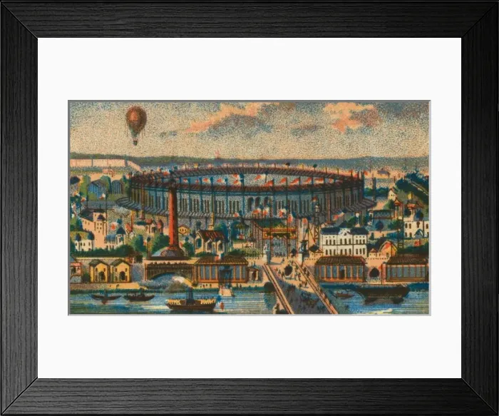 Framed Print : View of the Paris Exposition of 1867 showing waterfront, mai Framed Print : View of the Paris Exposition of 1867 showing waterfront, mai