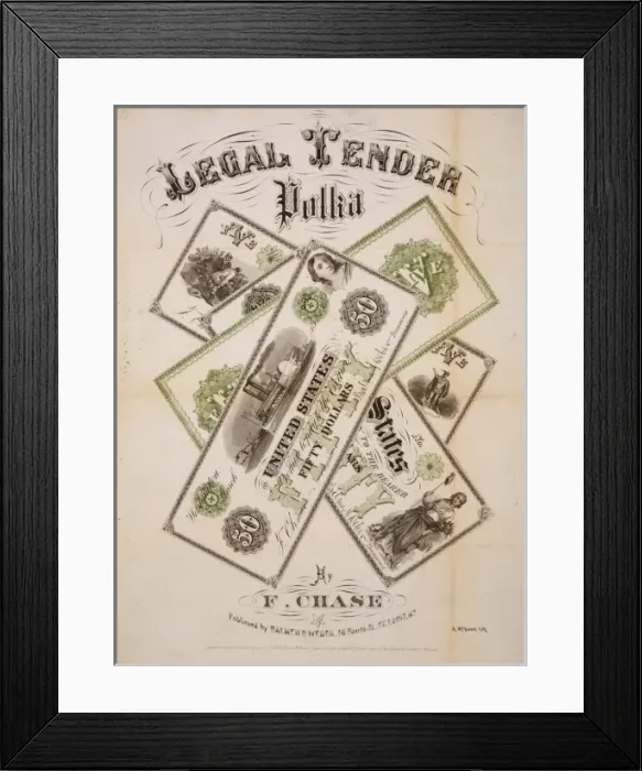 Framed Print : Legal tender polka by F. Chase Framed Print : Legal tender polka by F. Chase
