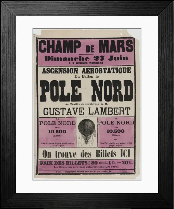 Framed Print : Champ de Mars, dimanche 17 juin, a 5 heures preciss. Ascensi Framed Print : Champ de Mars, dimanche 17 juin, a 5 heures preciss. Ascensi