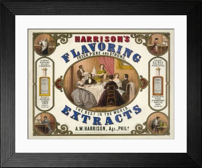 Framed Print : Harrisons flavoring extracts