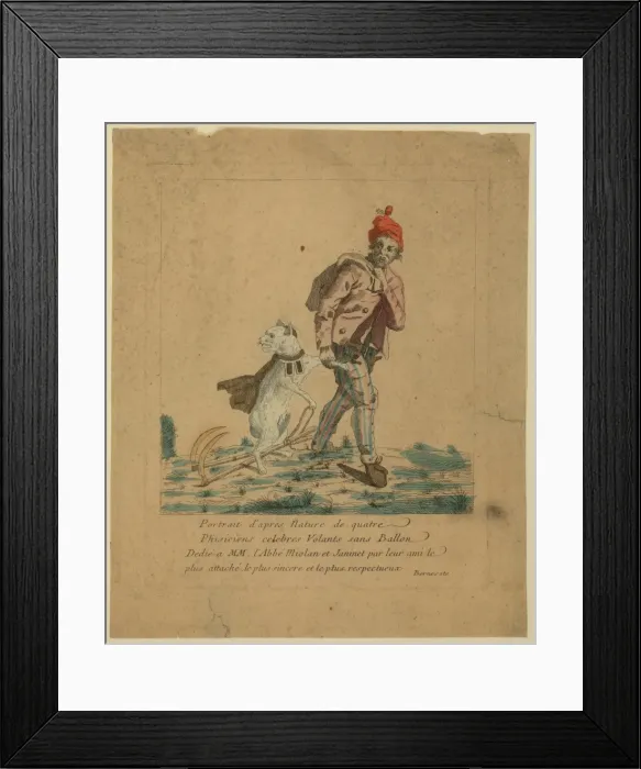 Framed Print : Portrait d apres nature de quatre phisiciens celebres volant Framed Print : Portrait d apres nature de quatre phisiciens celebres volant