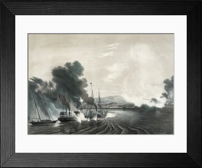 Framed Print : The capture of the city of tabasco, by the U. S. naval expedi Framed Print : The capture of the city of tabasco, by the U. S. naval expedi